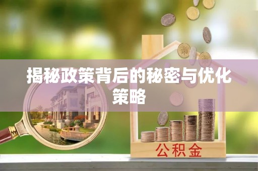 武山揭秘政策背后的秘密与优化策略
