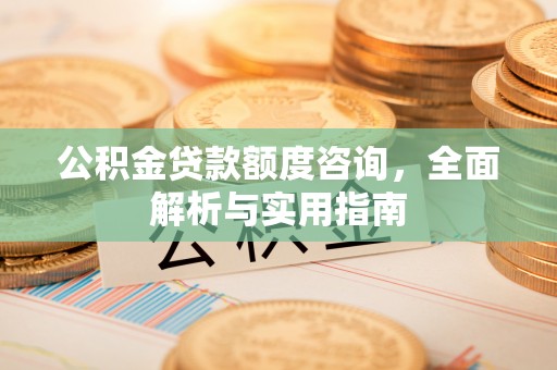武山公积金贷款额度咨询，全面解析与实用指南